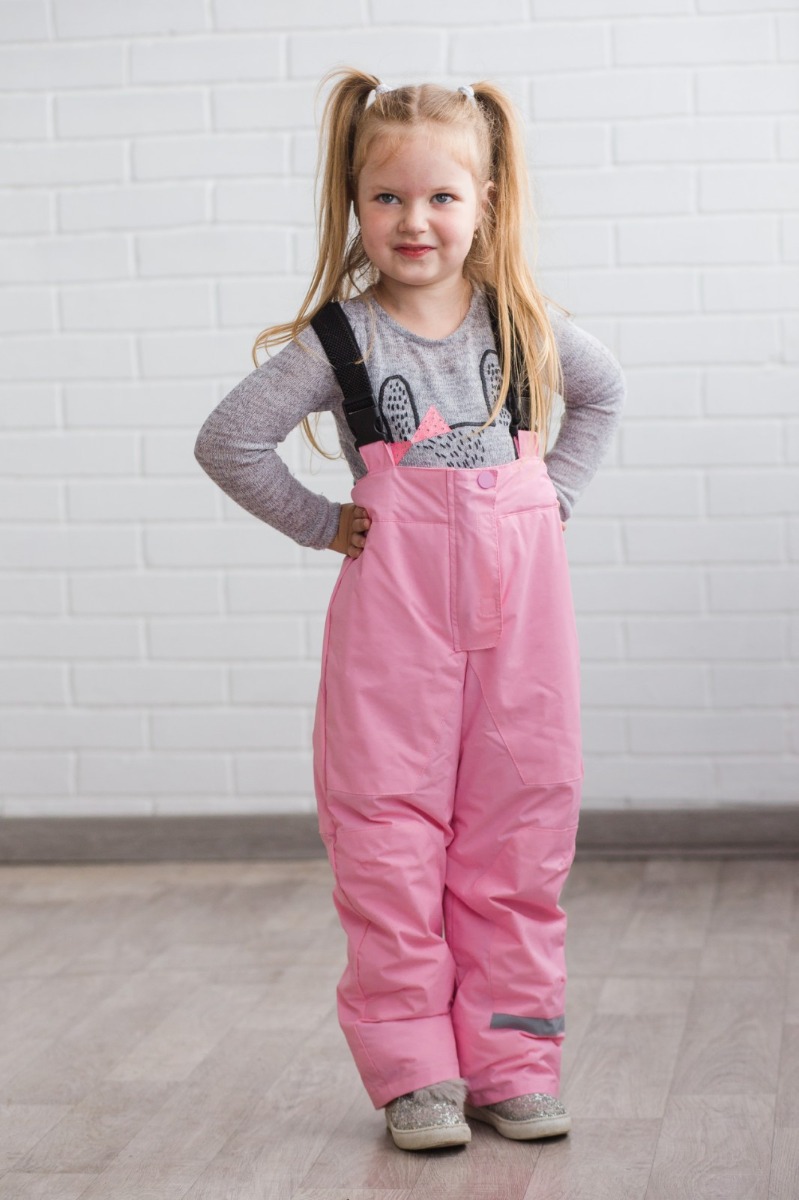 Зимові штани на підтяжках для дитини (рожеві), DC Kids