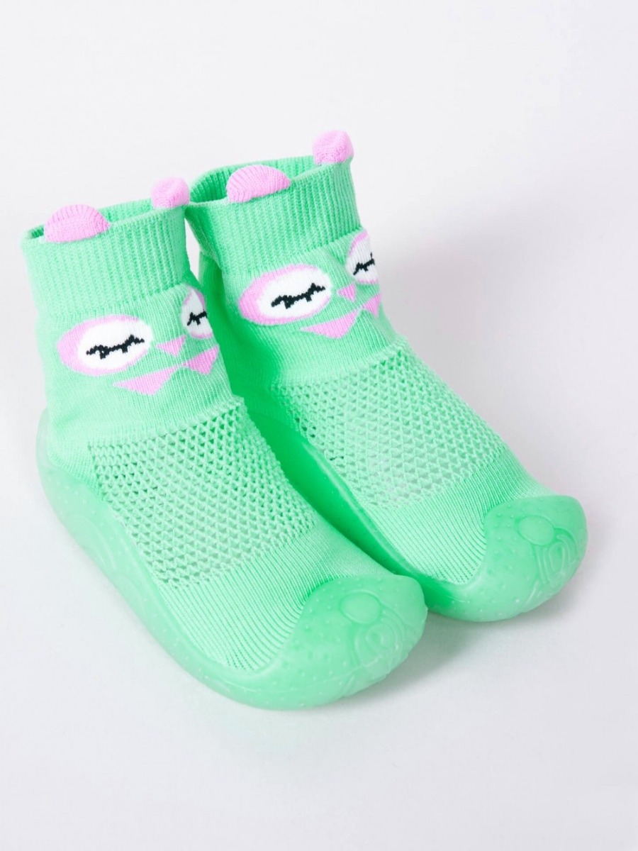 Шкарпетки з гумовою підошвою для дівчинки (зелені), YOclub OBO-0173G