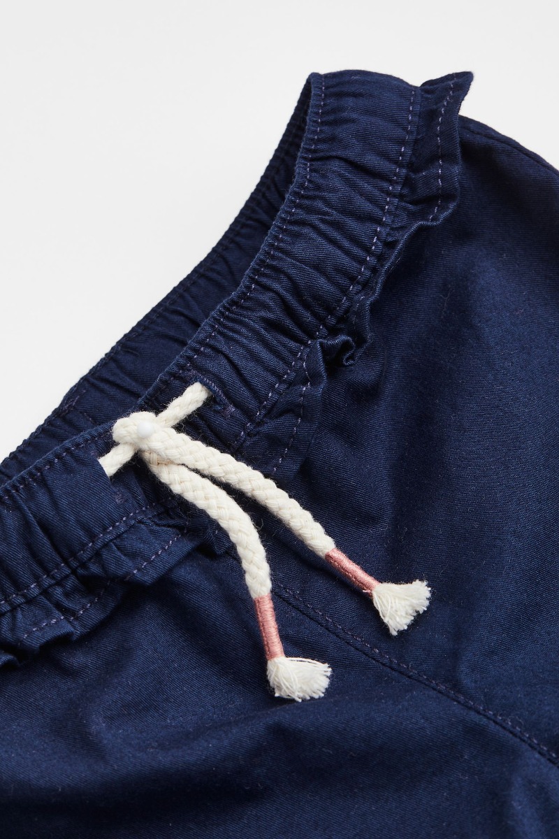 Коттоновые штаны с трикотажной подкладкой 1шт. (темно-синие), 1077819001