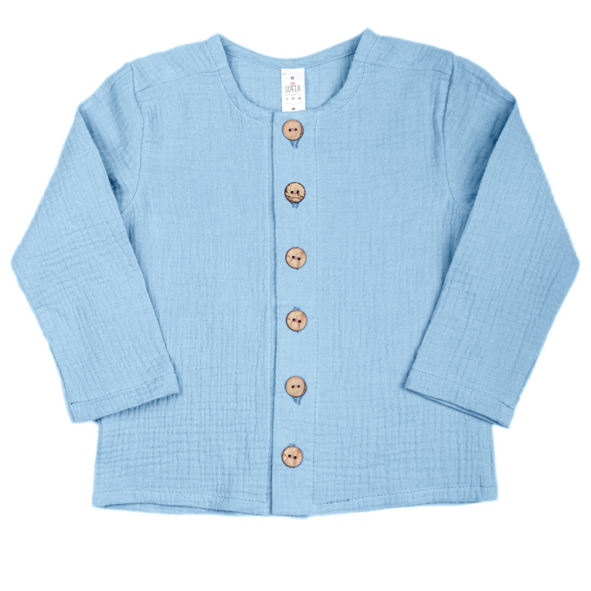 Муслиновая рубашка для ребенка, 4032 (голубая)