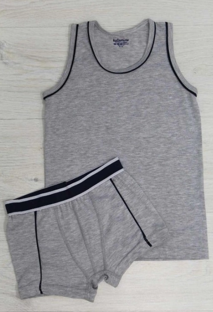 Набор нижнего белья для мальчика (майка и трусики), серый, K128027 Katamino