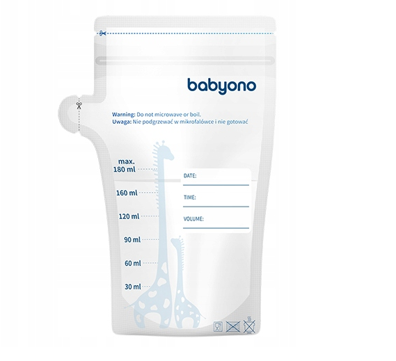 Пакети для зберігання грудного молока, 180 мл, 30 шт., BabyOno 1084