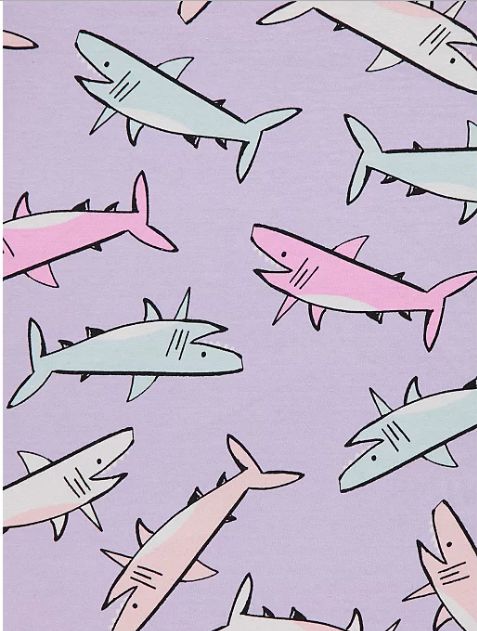 Трикотажна піжама для дівчинки 1шт. (з акулами)