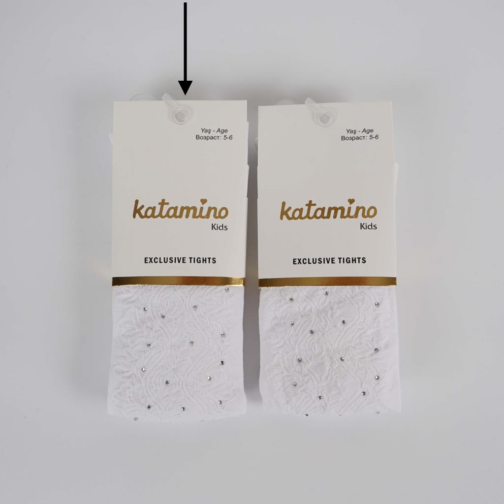 Колготки с узором для девочки (1шт. белые), Katamino 62008