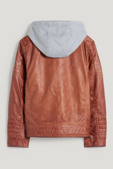 Куртка в байкерском стиле из искусственной кожи