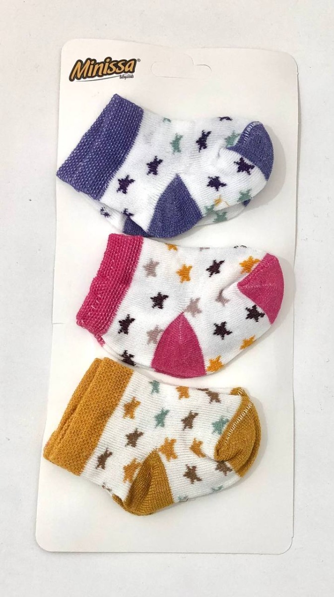 Набір шкарпеток для дівчинки (3 шт, зірочки), Minissa 895