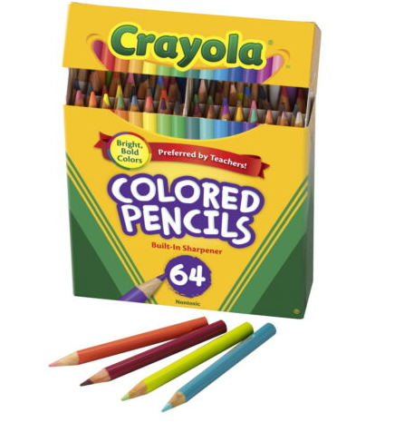 Короткі кольорові олівці (64 шт), Crayola 68-3364