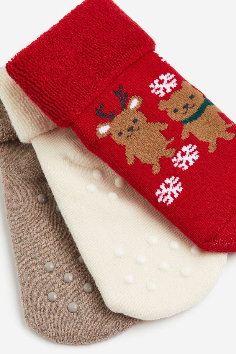 Набір новорічних шкарпеток з махровою ниткою всередині (3 пари), 1167714003