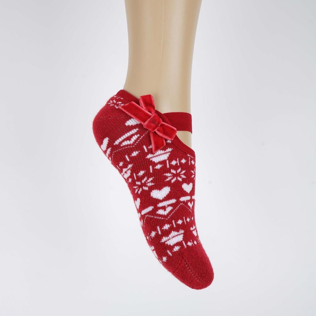 Короткие носки с махровой нитью внутри (1шт., красные) K83022