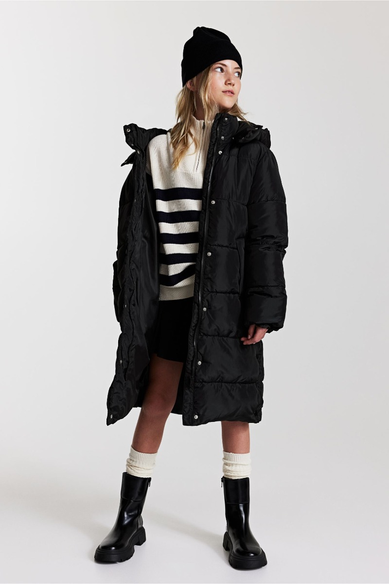 Тепла подовжена куртка для дівчинки від H&M, 1169303001
