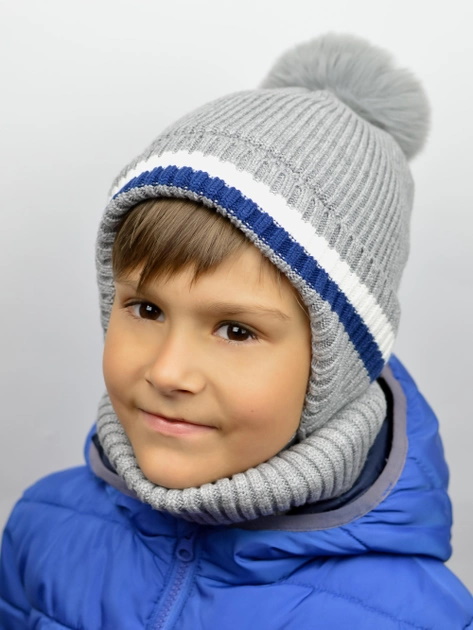 Вязаная шапка с флисовой подкладкой для мальчика, Noviti  CZ029-B-01