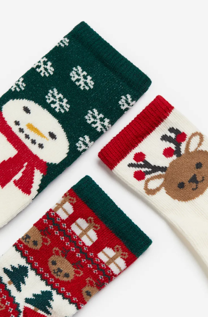 Набор новогодных носочков для ребенка от H&M (4 пари), 1167892006