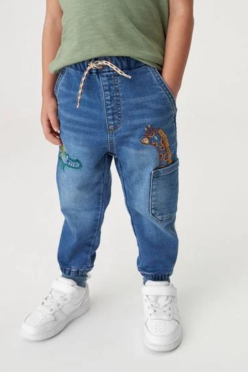 Утеплені джинсові джогери з махровою ниткою