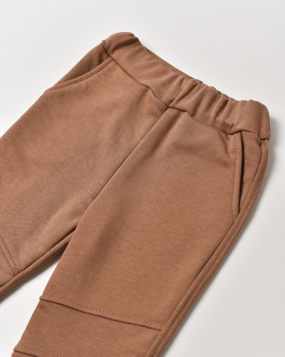 Трикотажні штани з махровою ниткою всередині (коричневі), Coolton