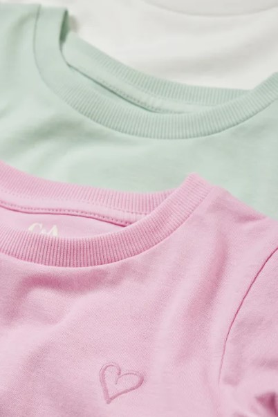 Трикотажная футболка для девочки 1 шт. (розовая), 2215416