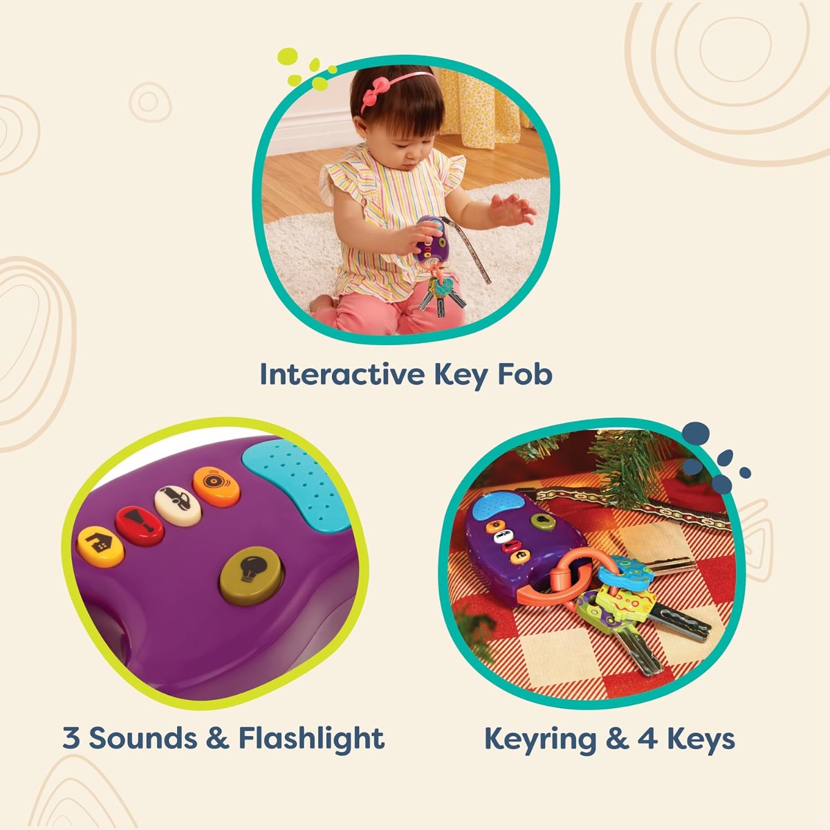 Розвиваюча іграшка - Ключики (світло, звук), Battat BX1200Z