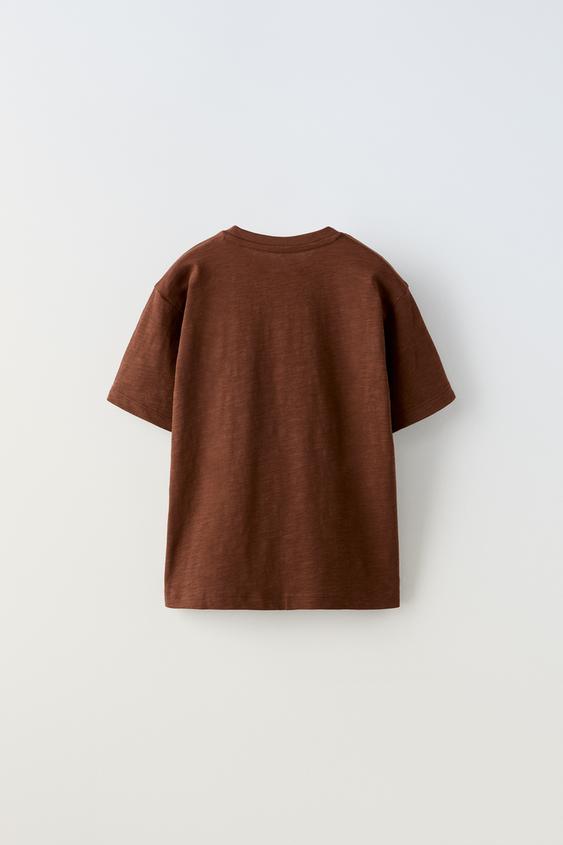 Трикотажная футболка для ребенка 1 шт. (коричневая)