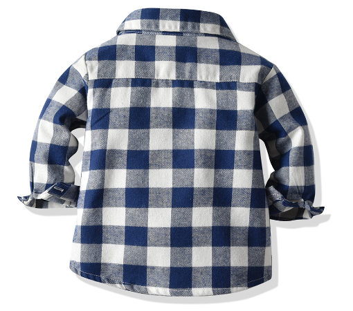 Котонова рубашка для ребенка (темно-синяя)