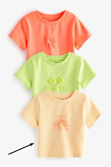 Трикотажна вкорочена футболка для дівчинки 1шт.(желтая)