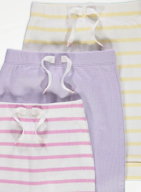 Трикотажные штаны в рубчик для ребенка 1 шт. (розовая полоска)