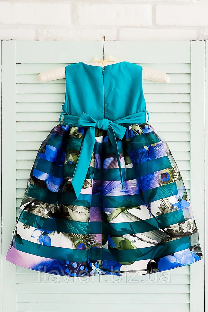 Праздничное платье для девочки (темно-бирюзовое), Flavien 7022