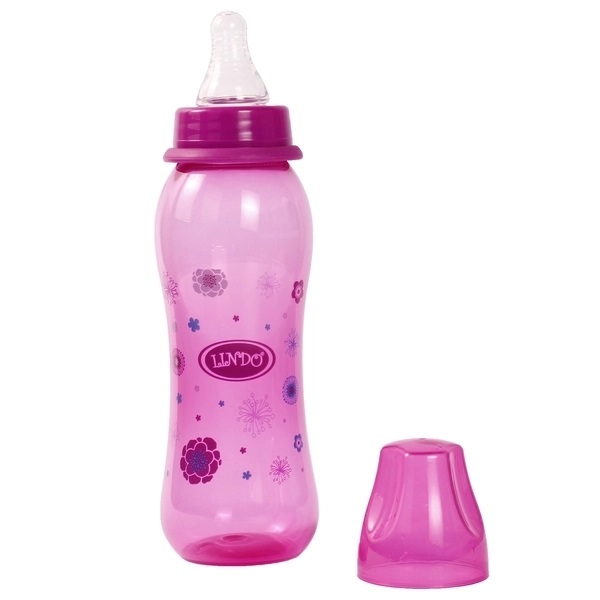 Бутылочка с силиконовой соской 250 мл, фиолетовая Lindo LI 134