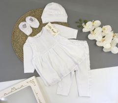 Святковий трикотажний комплект для дівчинки (білий), Little Angel 11709/11710