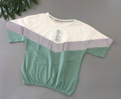 Трикотажная футболка для девочки (зеленая), 11177 Toontoy