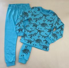 Трикотажная пижама для ребенка (динозавры), голубя, ПЖ-220