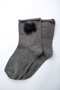 Носочки для девочки "Fuxia" (серые), Pompea.