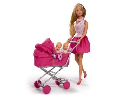 Лялька Штеффі з близнюками (рожева коляска) Steffi Love, 105738060