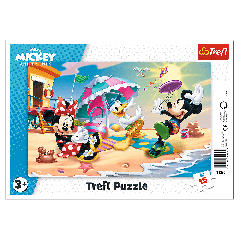 Пазли рамкові "Пляжні ігри/Mickey Mouse" 15ел., Trefl 31390.