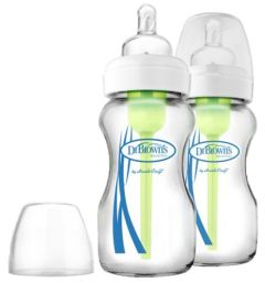 Набор стеклянных бутылочек с широким горлышком Options (2х270мл), Dr. Brown's WB9200-P2