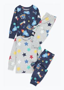 Трикотажная пижама для мальчика 1шт. (серая с принтом)