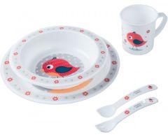 Набор посуды "Пташка" (5 шт.), Canpol babies 4/401_red