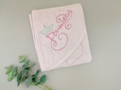 Махровий рушник з капюшоном, рожевий (80х83), BabyLine 9609