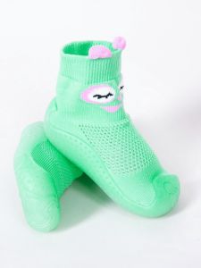 Носки с резиновой подошвой для девочки (зеленые), YOclub OBO-0173G