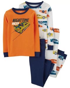 Трикотажная пижама для мальчика 1шт. (оранжевый реглан и синие штанишки)
