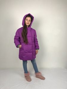 Тепла куртка "Тіффані" з флісовою підкладкою (фіолетова), DC Kids