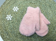 Пухнасті рукавички для дівчинки (рожеві), RuBi 833