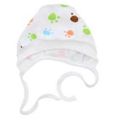 Трикотажная шапочка для малыша (белый/лапки), Minikin 208903