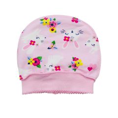 Трикотажна шапочка з  легким начосом всередині (рожева з принтом), 228501