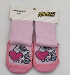 Махровые носки с подошвой для девочки (единорог), Minissa 1034