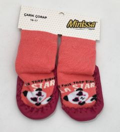Махровые носки с подошвой для девочки (панда), Minissa 1034