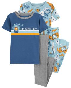 Трикотажная пижама для мальчика 1 шт. (синяя футболка и серые брюки)