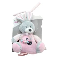 Музыкальная игрушка-подвеска "Кролик"(розовый), Tulilo 9105