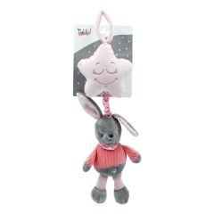 Музыкальная игрушка-подвеска "Кролик" (розовый), Tulilo 9026
