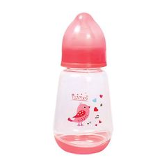 Пляшечка об'ємом 150 мл з силіконовою соскою (рожева), Lindo LI 115