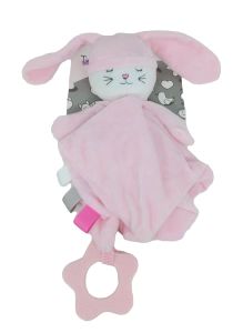 Іграшка-обнімашка з брязкальцем "Зайчик"(рожевий), Tulilo, 9198