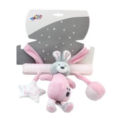 М'яка іграшка-підвіска з брязкальцем "Кролик"(рожевий), Tulilo 11/5007/1